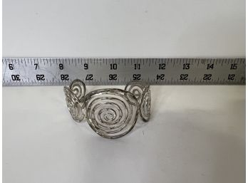 Silver Colored Swirl Patterned Cuff Bracelet