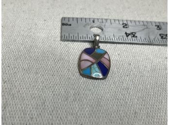 Blue & Pink 925 Sterling Pendant