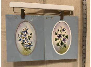 2 Vintage Art Prints: 'columbine, State Flower Of Colorado' & 'woodland Violets'