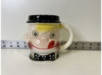 Vintage Boy With Bowtie Porcelain Mug With Winkie Eyes