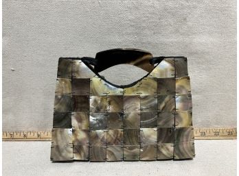 'Mother Of Pearl' Handbag With Tortoise Color Horn Handles