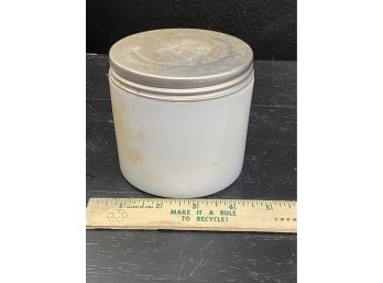 Vintage Milk Glass Container With Screw On The Lid
