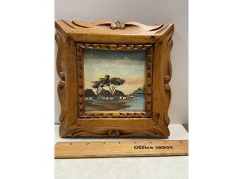 MCM Original Painting In Old Frame 7.5x7.5in