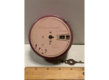 Vintage Bank With Money Counter & Original Key