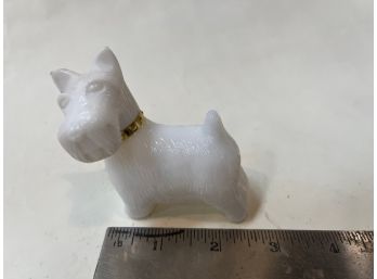 Vintage Avon Milkglass Scotty Perfume Bottle