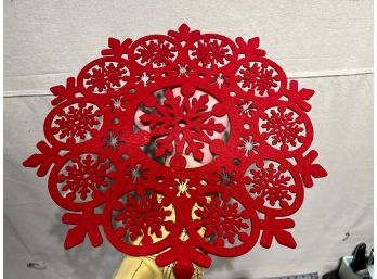 Red Felt Snowflake Doily