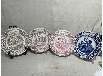 4 Vintage Christmas Plates 1982-1985