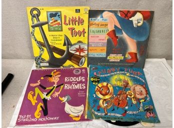 4 Vintage 45 Records Of Children's Music