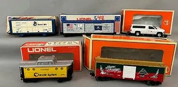 Five Lionel Cars With Boxes O Gauge