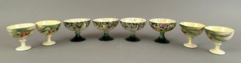 8 Handpainted Porcelain Footed Bowls