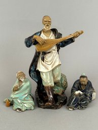 Lot Of Three Chinese Mudman Figures
