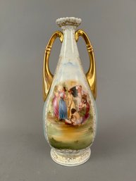 Two Handled Vase With 2 Images Austria