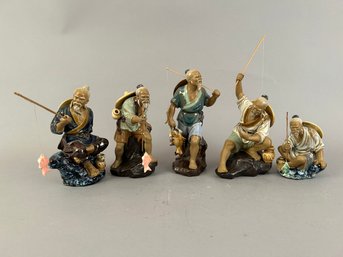 Five Chinese Mudman Fishermen