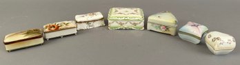 7 Assorted Porcelain Covered Trinket Dishes