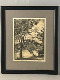 Etching Of Central Park,Leon Dolice