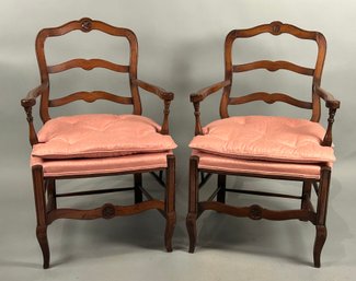 Pair Of Vintage French Country Style Arm Chairs