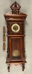 Ornate Antique Victorian Walnut Clock