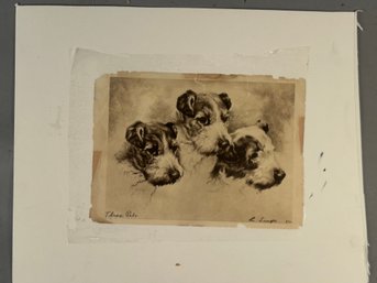 L Singer Engraving '3 Pals'