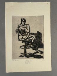 William L. Haney (1939-1992) Engraving Of A Nude Woman