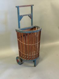 Primitive Vintage Slatted Wooden Pull Cart