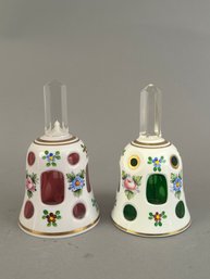 Two Bohemian Glass Bells