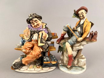 Two Vintage Bisque Porcelain Figures