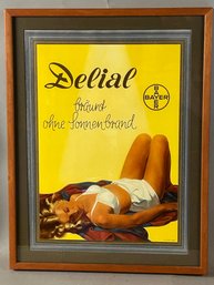Vintage Poster Delial German Suntan Bayer Lady