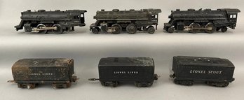 Three Lionel Locomotives With Tenders