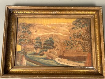 Antique Embroidery On Silk