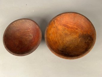 2 Vintage Wooden Bowls