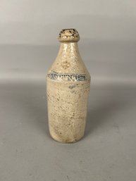 Antique Stoneware Bottle W Brown 1872