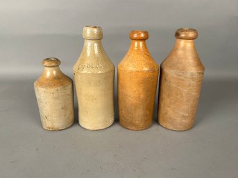 4 Antique Stoneware Bottles