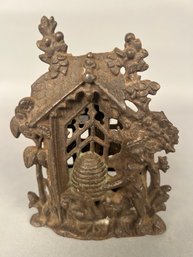 Antique Cast Iron Bank, Beehive