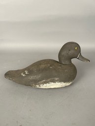 Antique Gray And White Duck Decoy
