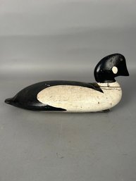 Antique Black And White Buffle Head Duck Decoy
