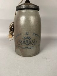 Greensboro PA Stoneware Crock Williams And Reppert