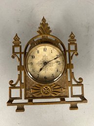Brass Desk Clock Pat 1878