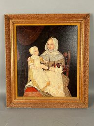 Antique Folk Art Style Portrait Print