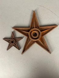 2 Vintage Cast Iron Stars