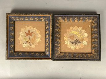 Two Vintage Framed Doilies From Jamaica