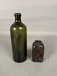 Two Antique Bottles, Bitters, Ink?