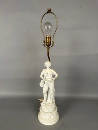 Vintage Parianware Statue  Lamp