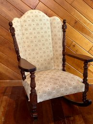 Upholstered Victorian Style Rocking Chair