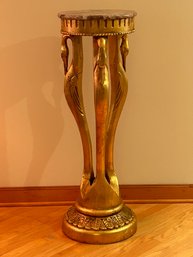 Marble Top Pedestal With Egret Design