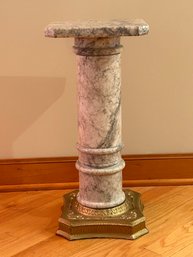 Small Marble Pedestal With Metal Base
