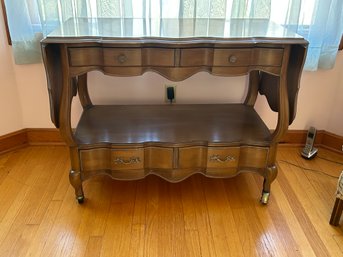 French Provincial Style White Furniture Company Drop Leaf Sideboard