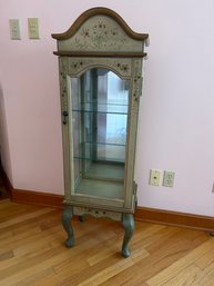 Small Paint Decorated Lighted Display Case