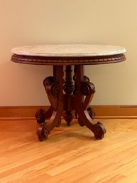 Marble Top Victorian Walnut Coffee Table