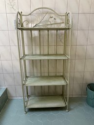 Folding Metal Shelf  With Floral Decoration