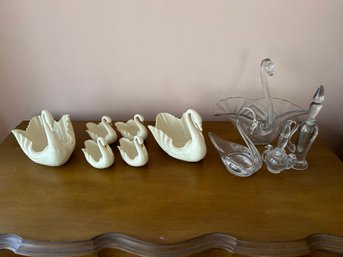 10 Swans, Lenox And Glass